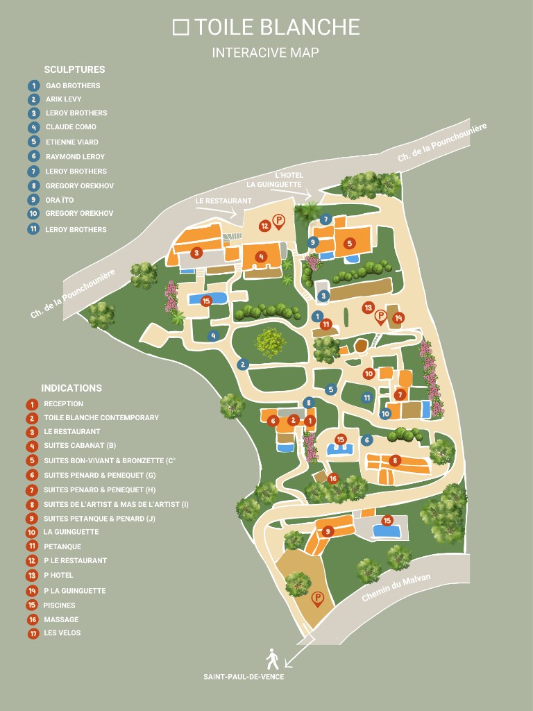 Plan du domaine Toile Blanche — voir le plan interactif