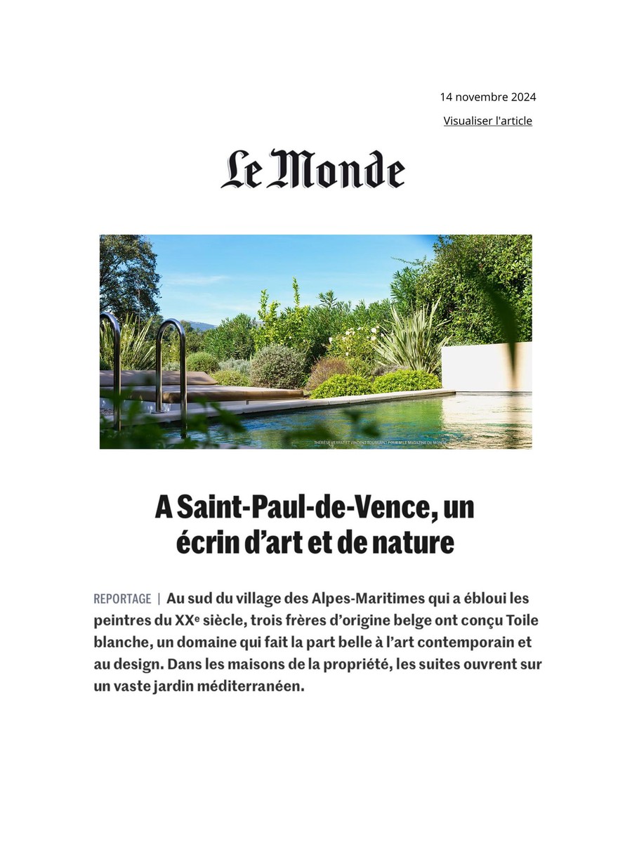 Le Monde — couverture presse Toile Blanche