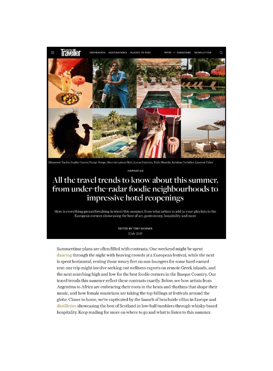 Condé Nast Traveller — couverture presse Toile Blanche