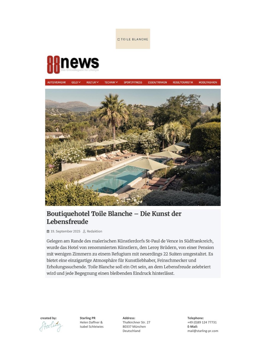 88News — couverture presse Toile Blanche