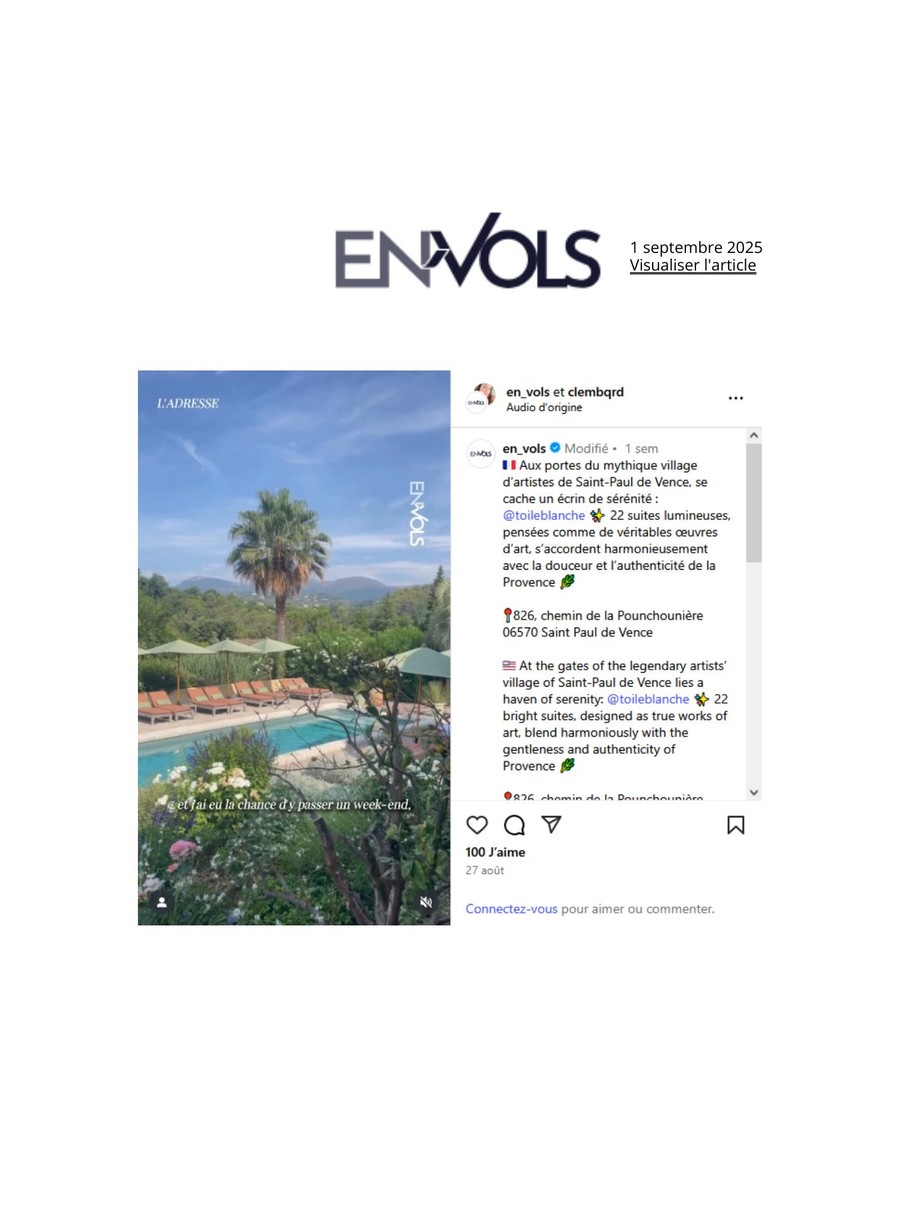 En Vols — couverture presse Toile Blanche