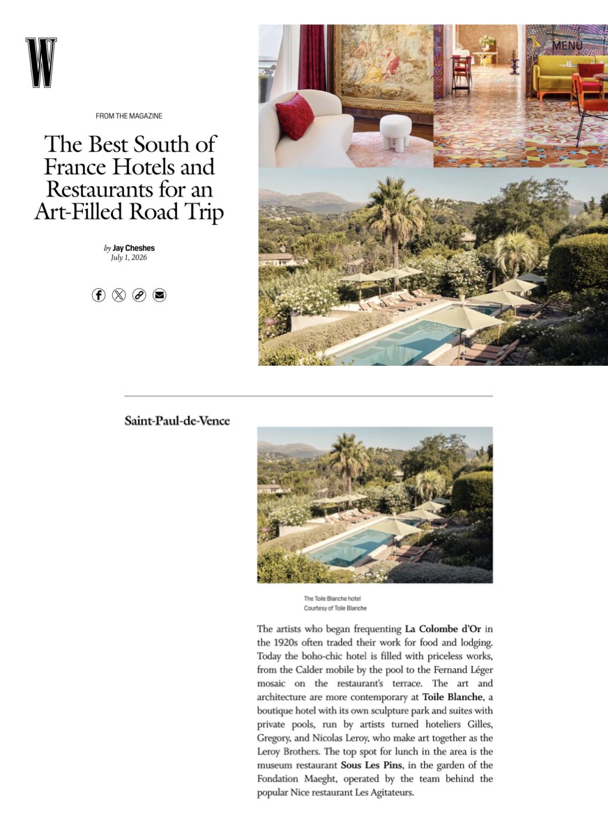 W Magazine Online (US), Toile Blanche press coverage